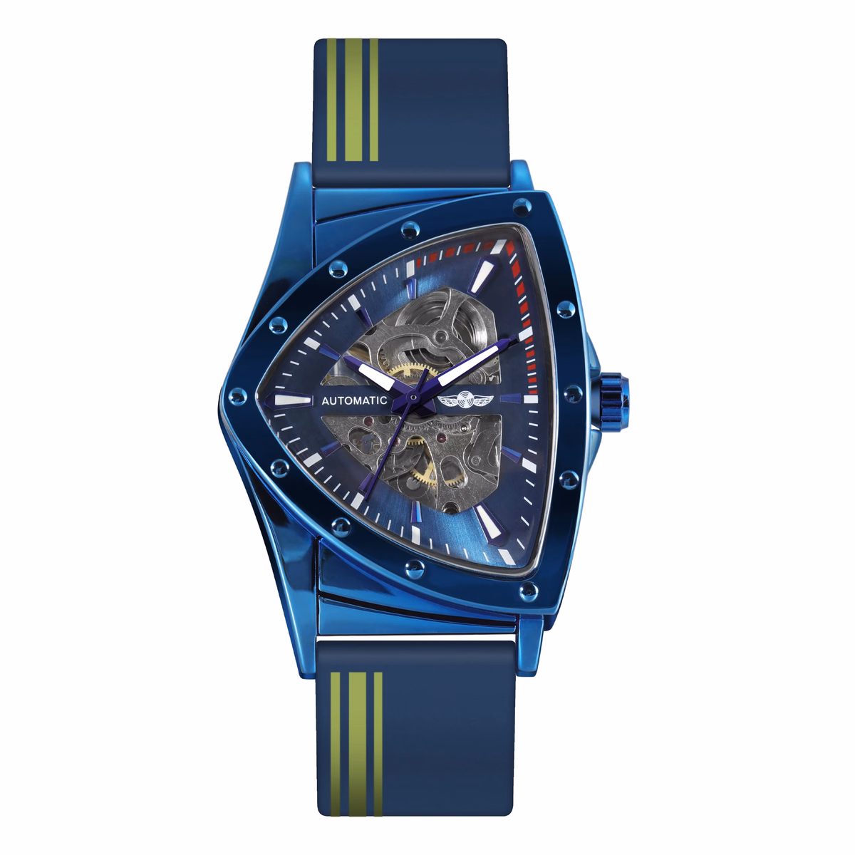 Winner Triangle Blue Skeleton Mechanical Watch — image 7
