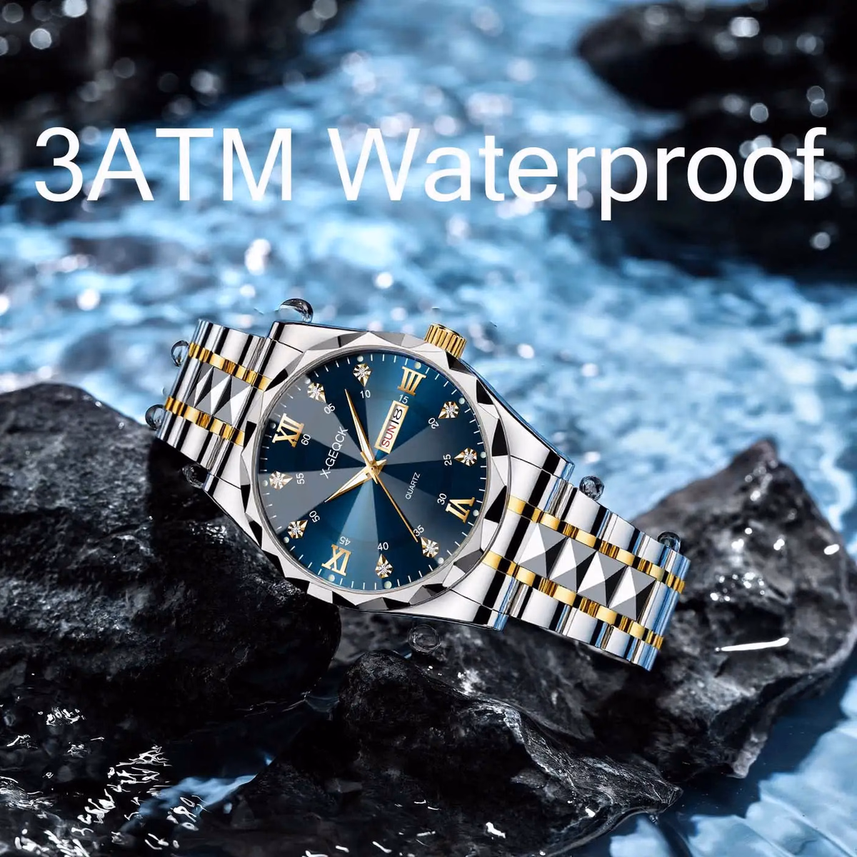 Men's Quartz Watch with Stainless Steel Band — image 2