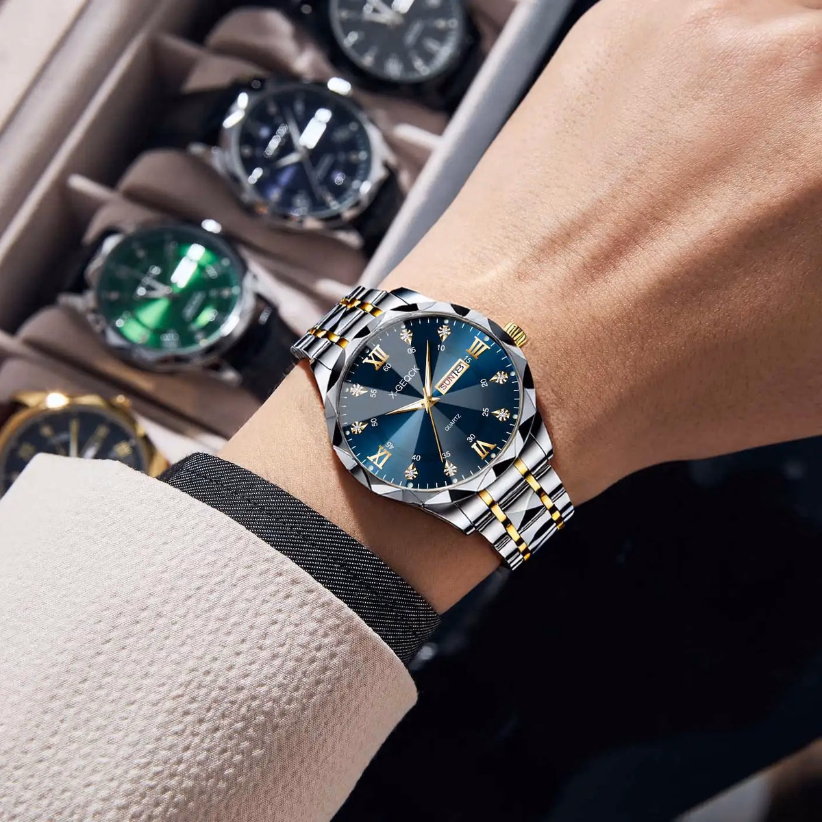 Men's Quartz Watch with Stainless Steel Band — image 4