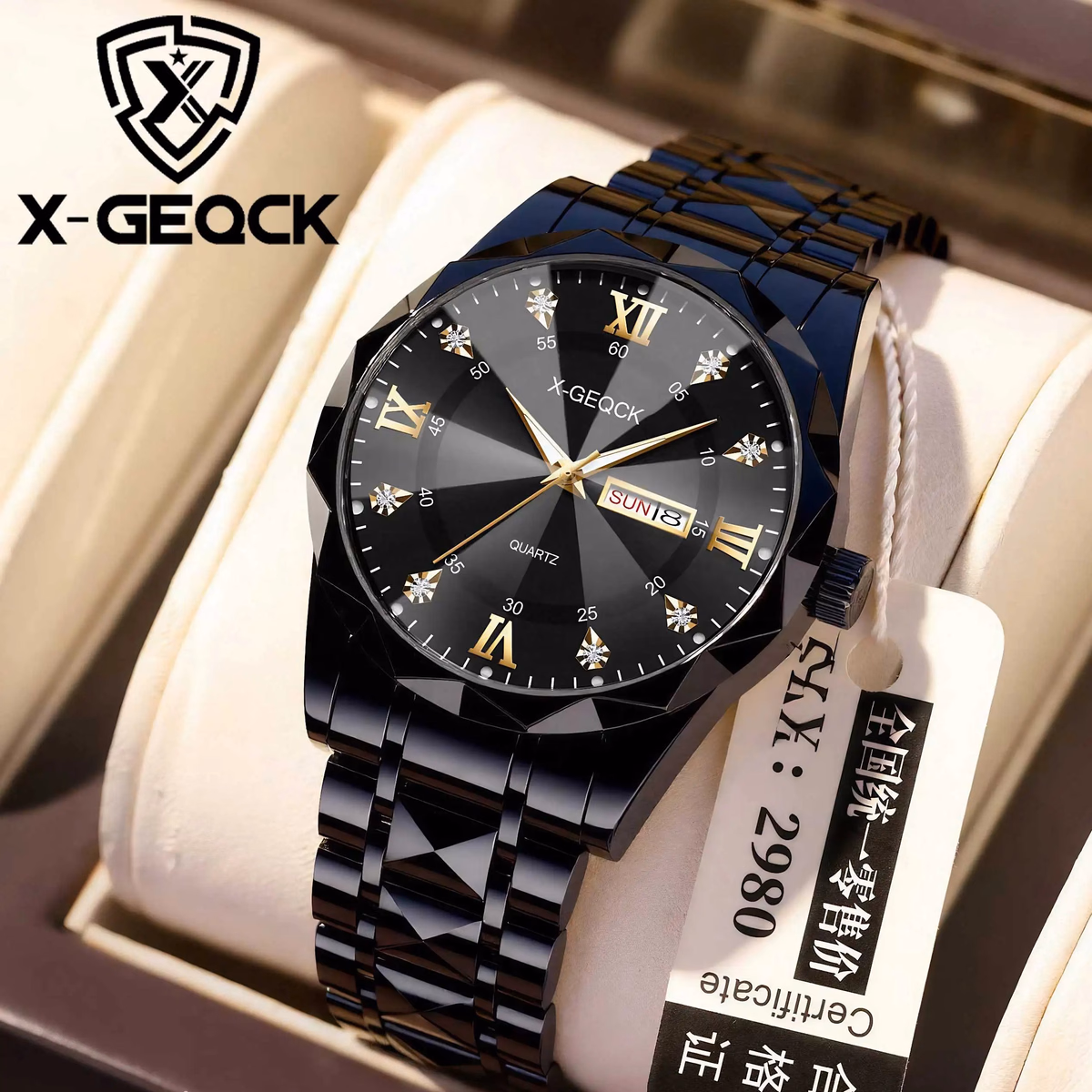 Men's Quartz Watch with Stainless Steel Band
