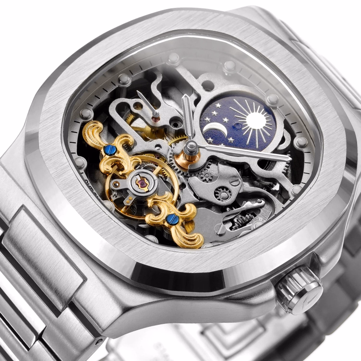 Forsining Moon Phase Skeleton Watch for Men — image 3