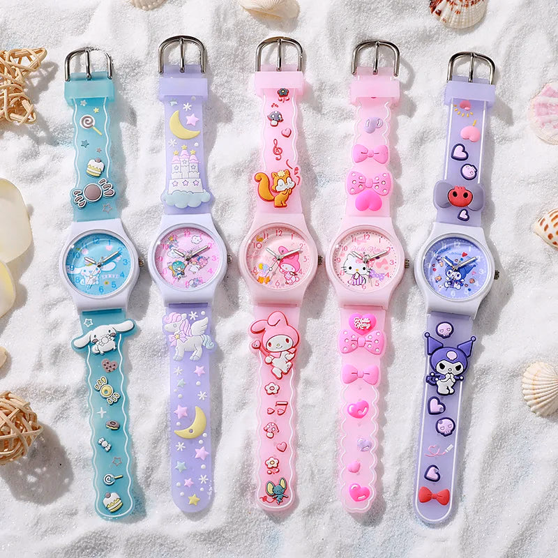 Cartoon Sanrio Kids Quartz Watch - 35mm Silicone Strap