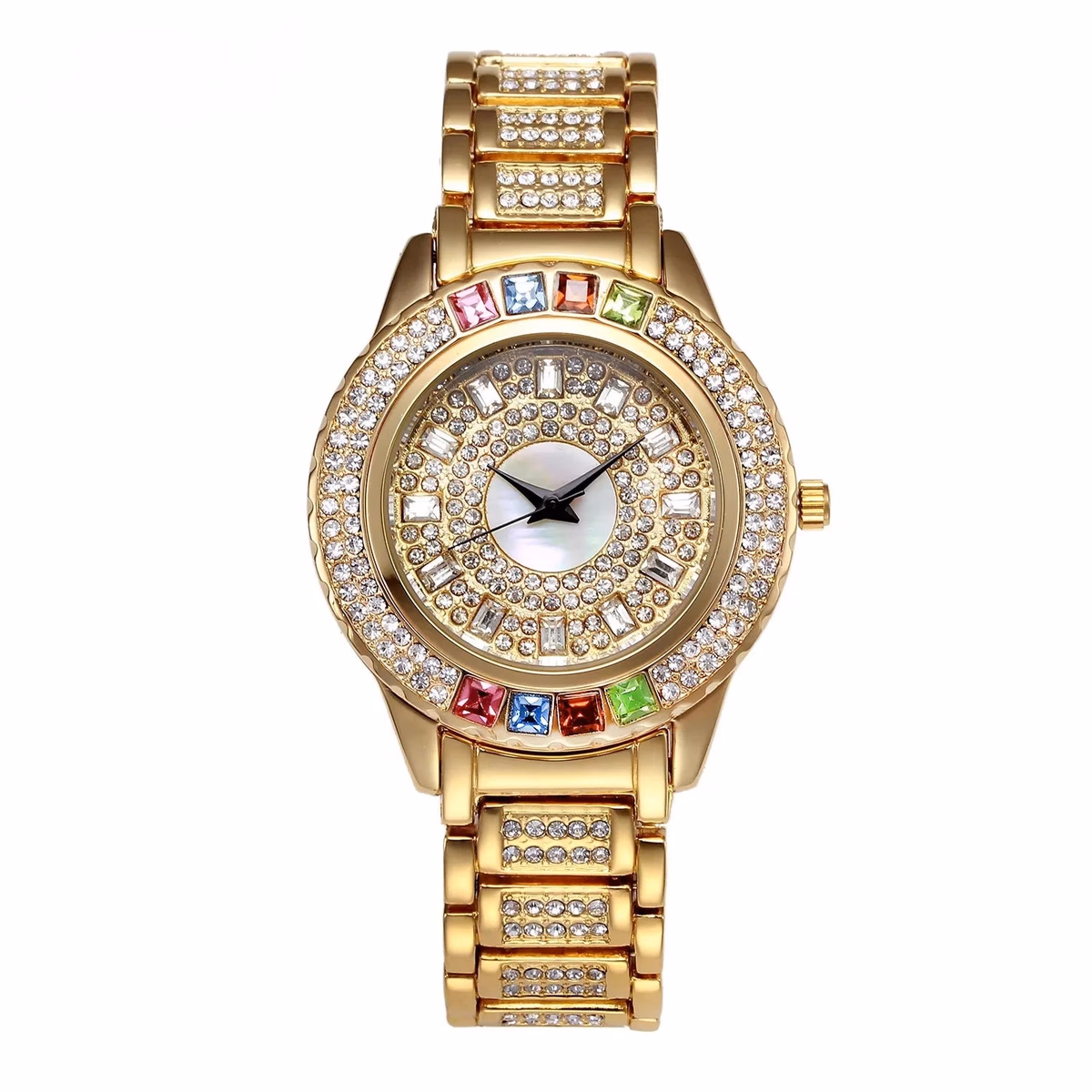 Luxury Women's Diamond Quartz Watch - Gold & Zircon — image 2