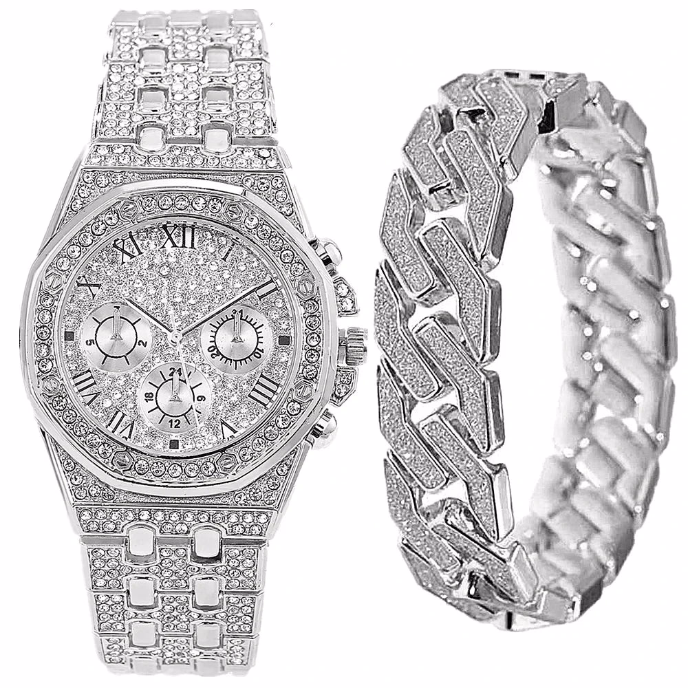 Luxury Gold Watch & Bracelet Set for Men & Women — image 6