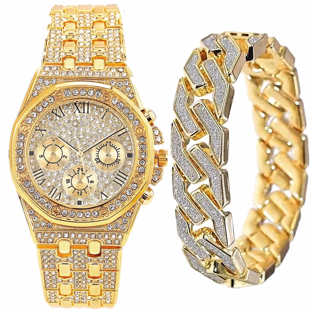 Luxury Gold Watch & Bracelet Set for Men & Women — image 5