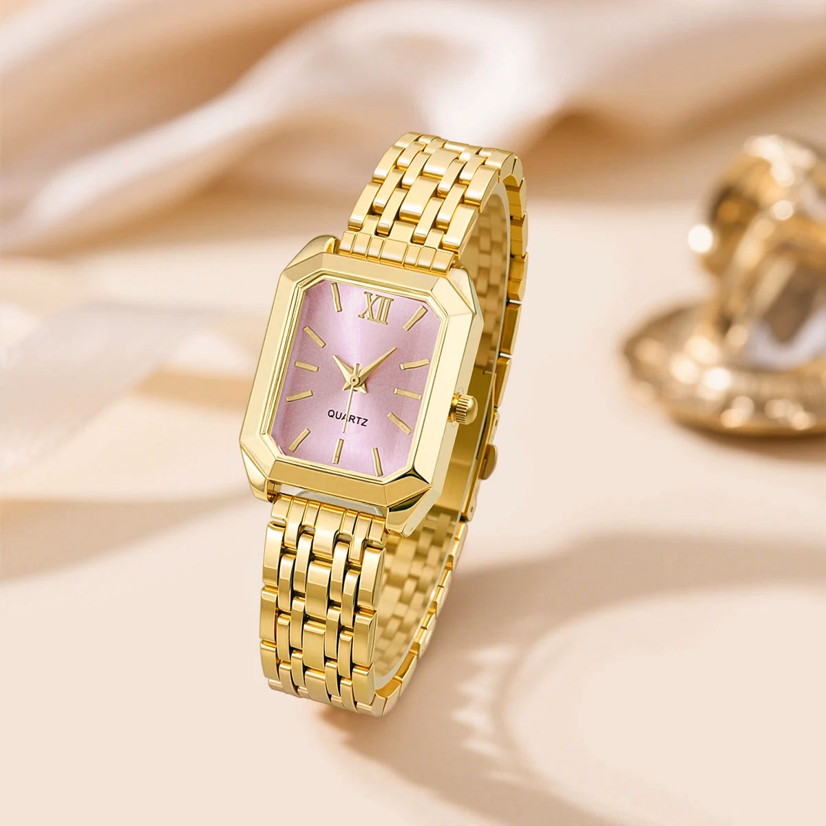 Elegant Gold & Silver Ladies Alloy Strap Watch — image 13