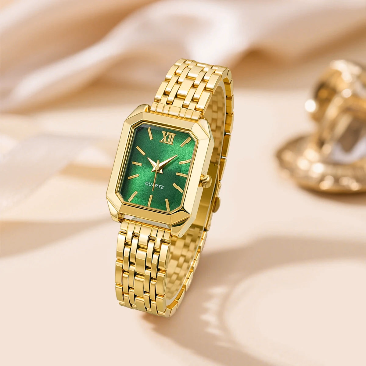 Elegant Gold & Silver Ladies Alloy Strap Watch — image 3