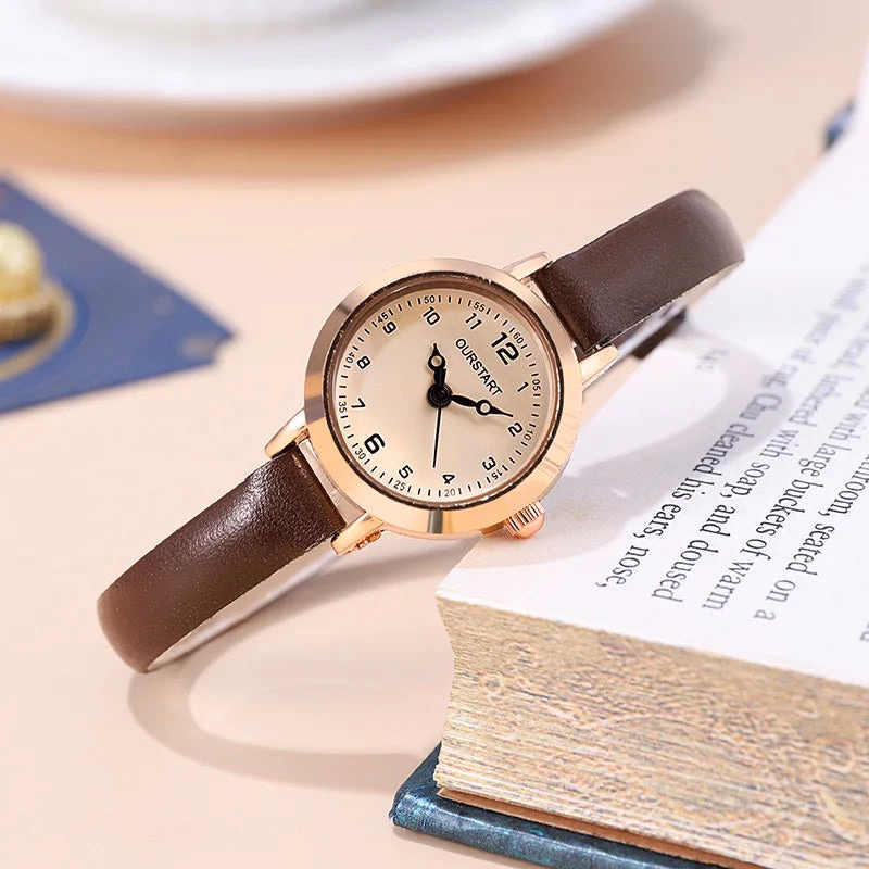 Retro Leather Strap Ladies Quartz Watch — image 5