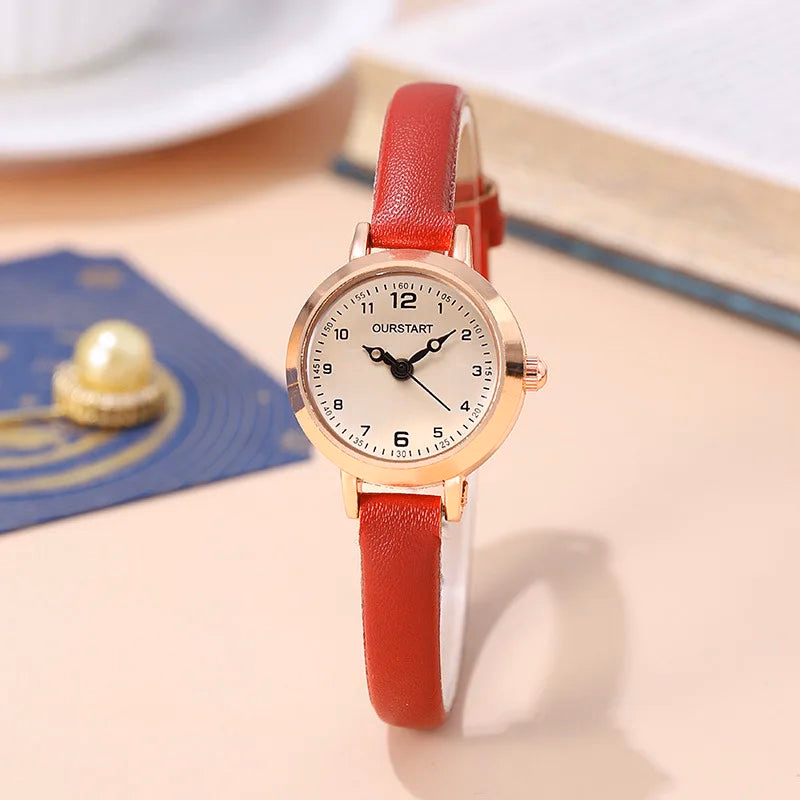 Retro Leather Strap Ladies Quartz Watch — image 3