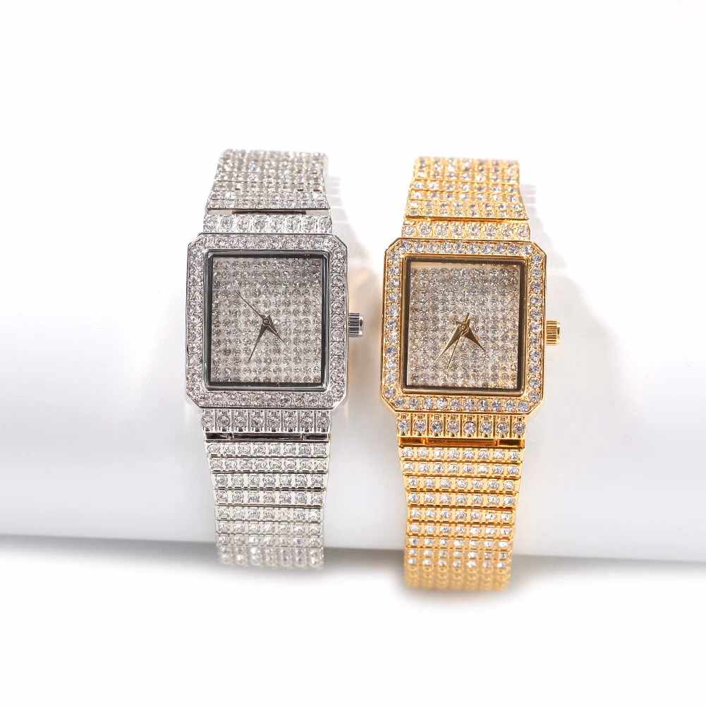 Bling Iced Out Silver Gold Women's Rapper Watch — image 2