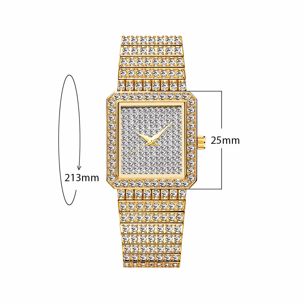 Bling Iced Out Silver Gold Women's Rapper Watch — image 5