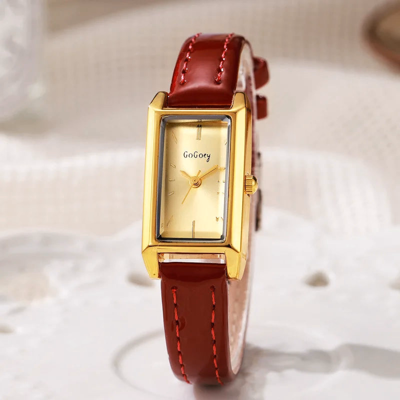 Gold Rectangular Eco-Friendly Women's Watch with Quartz — image 3