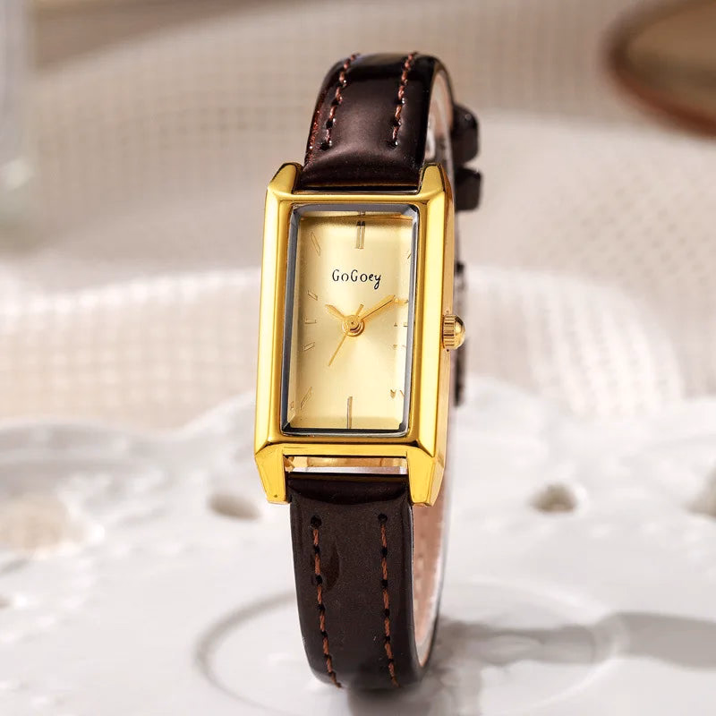 Gold Rectangular Eco-Friendly Women's Watch with Quartz — image 9