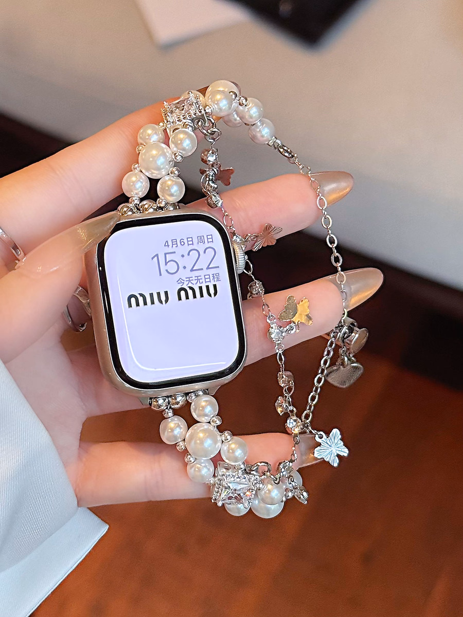 Aurélia Sunflower Pearl Diamond Stainless Steel Band for Apple Watch — image 4