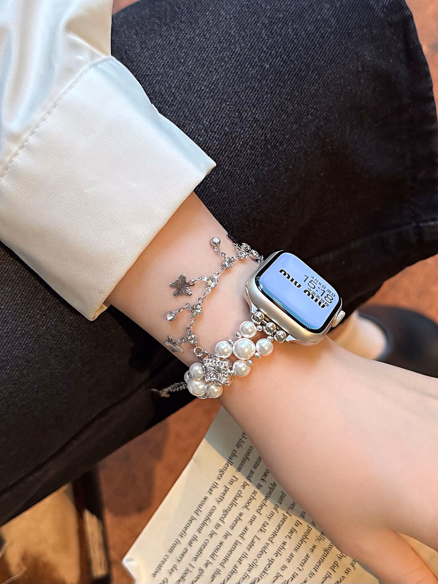 Aurélia Sunflower Pearl Diamond Stainless Steel Band for Apple Watch — image 5