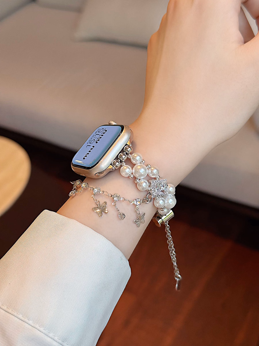 Aurélia Sunflower Pearl Diamond Stainless Steel Band for Apple Watch — image 7