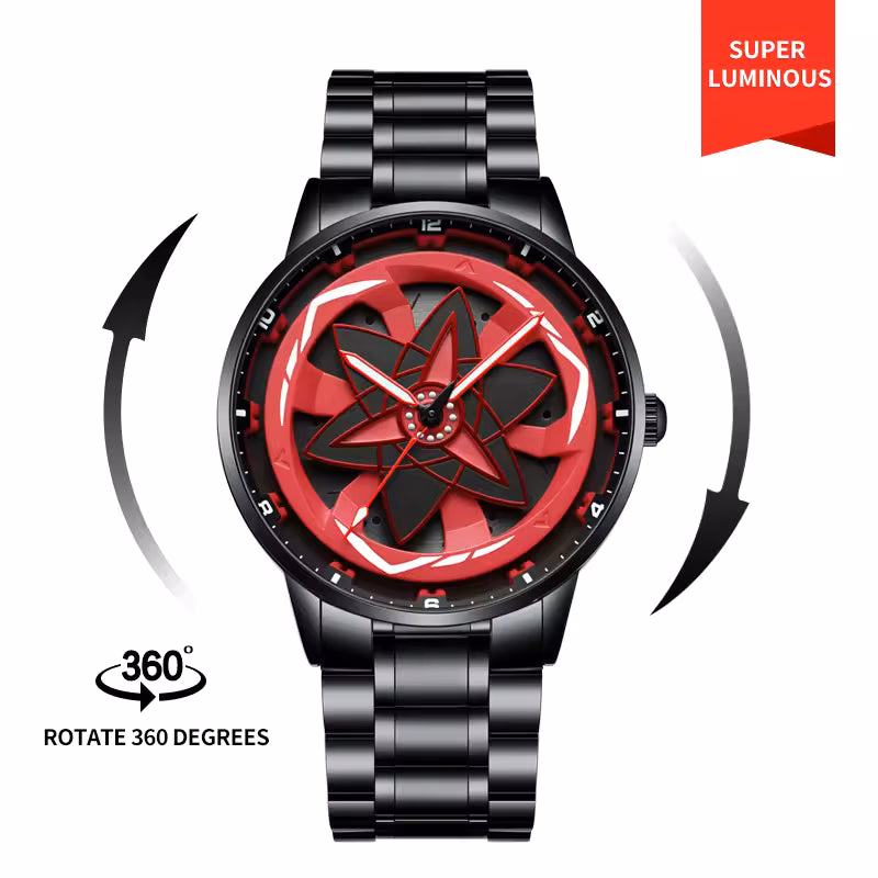 Uchiha Sharingan Watch – 360° Rotating Anime Quartz Timepiece — image 2