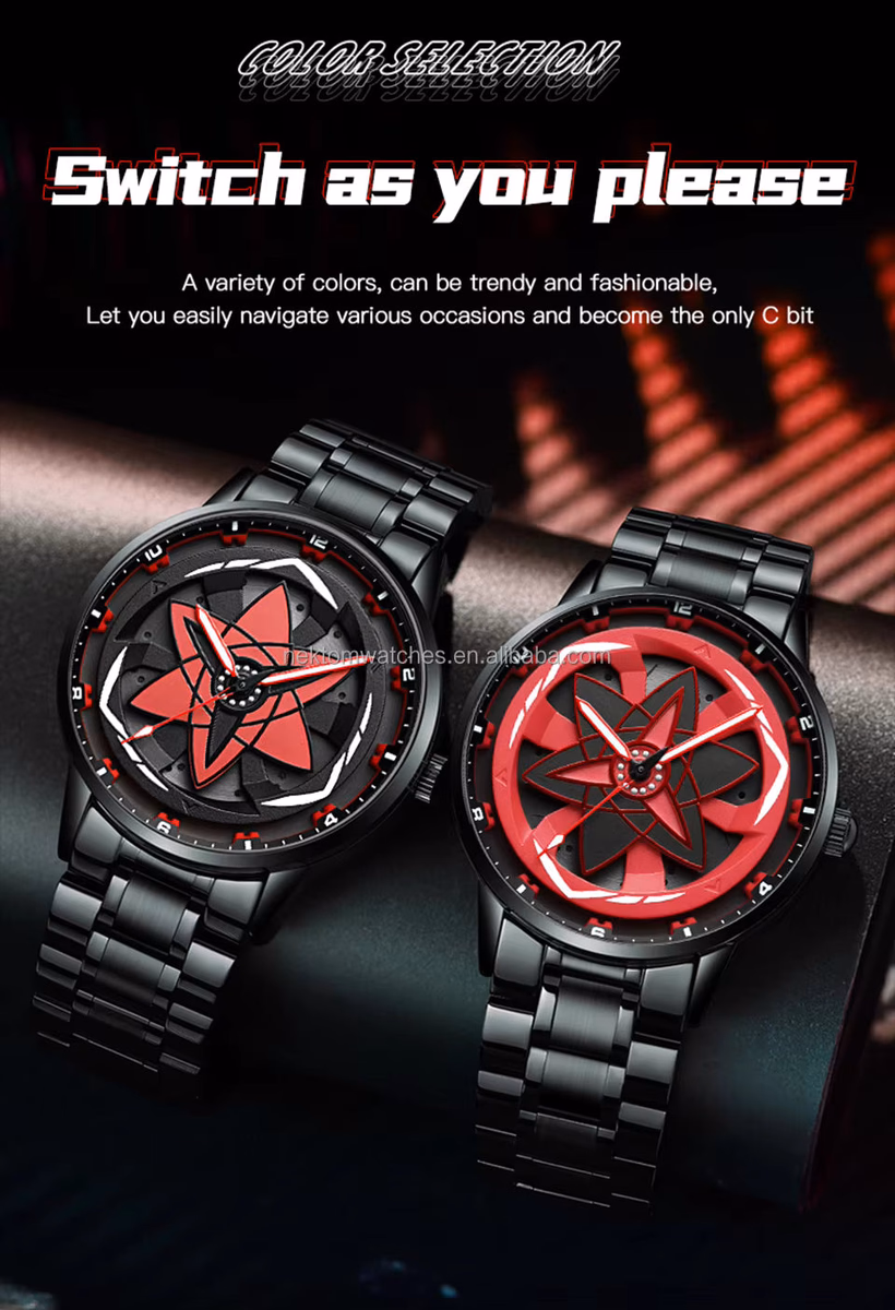 Uchiha Sharingan Watch – 360° Rotating Anime Quartz Timepiece — image 7