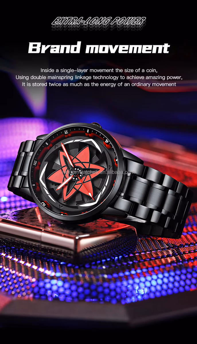 Uchiha Sharingan Watch – 360° Rotating Anime Quartz Timepiece