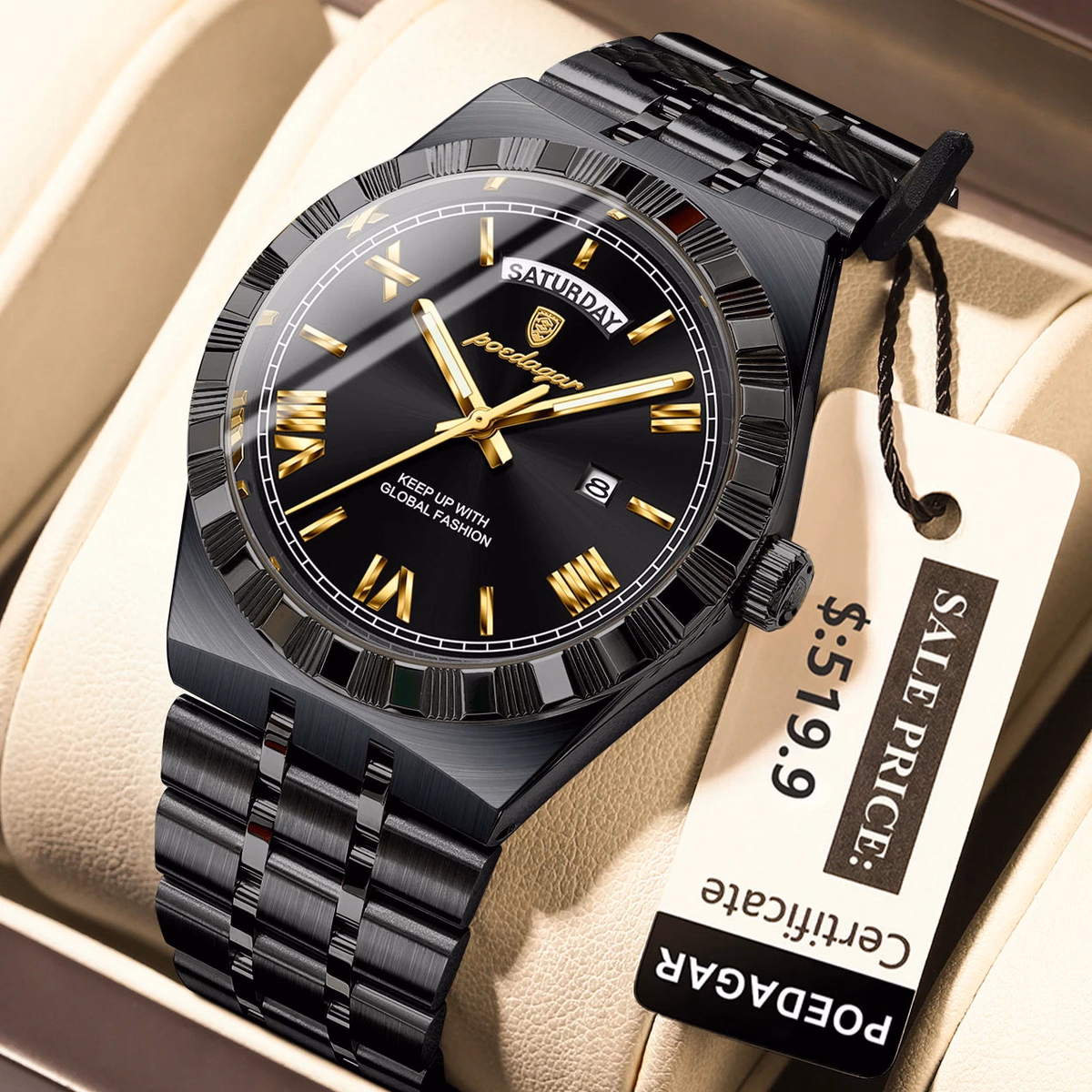 Poedagar 675 Men's Luxury Waterproof Quartz Watch Stainless Steel — image 13