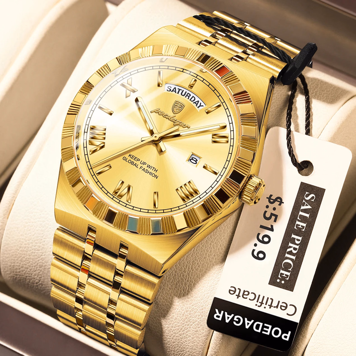 Poedagar 675 Men's Luxury Waterproof Quartz Watch Stainless Steel — image 12