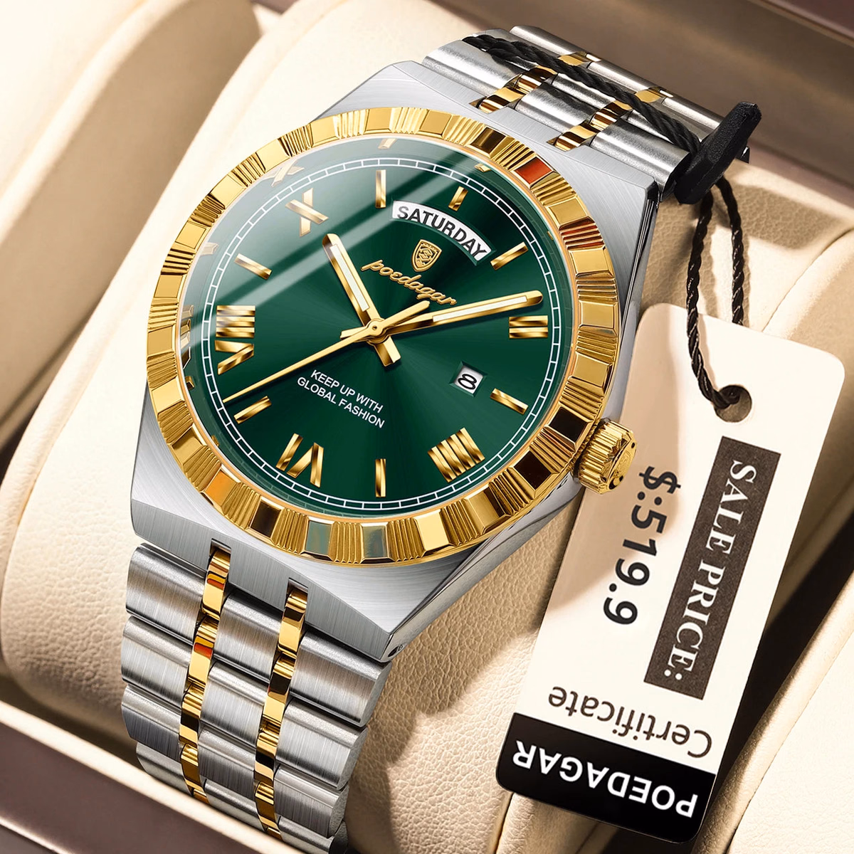 Poedagar 675 Men's Luxury Waterproof Quartz Watch Stainless Steel — image 11