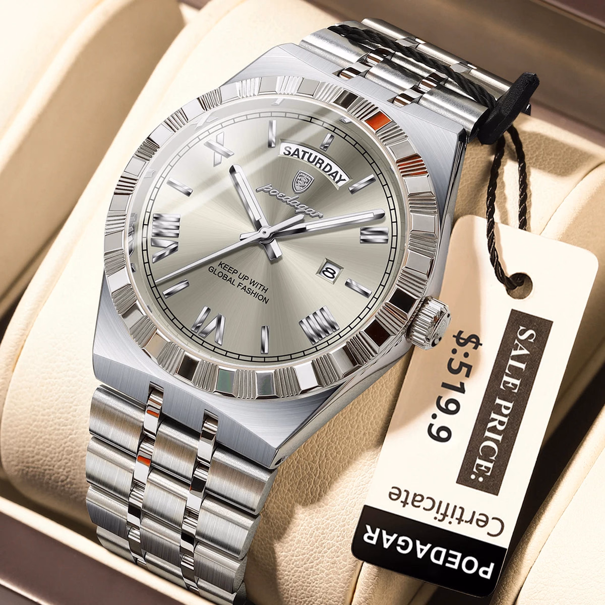 Poedagar 675 Men's Luxury Waterproof Quartz Watch Stainless Steel — image 14