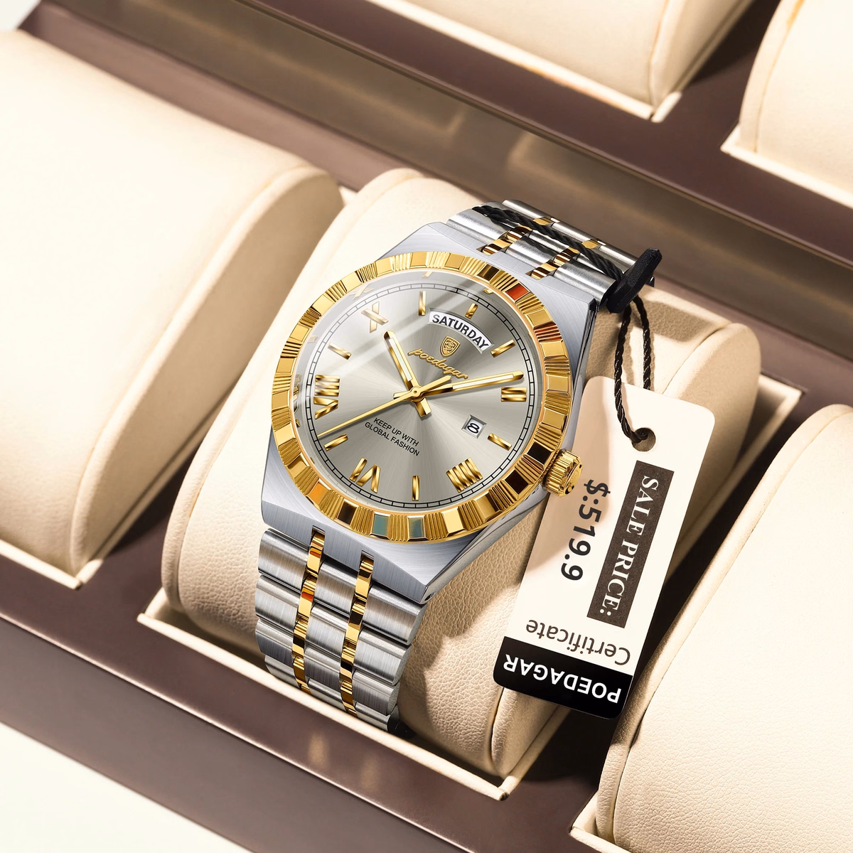 Poedagar 675 Men's Luxury Waterproof Quartz Watch Stainless Steel