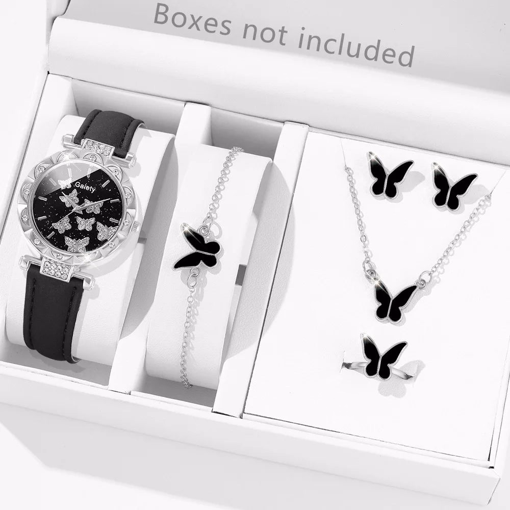 Women's Luxury Watch & Jewelry Set - 6pc Butterfly Design — image 6