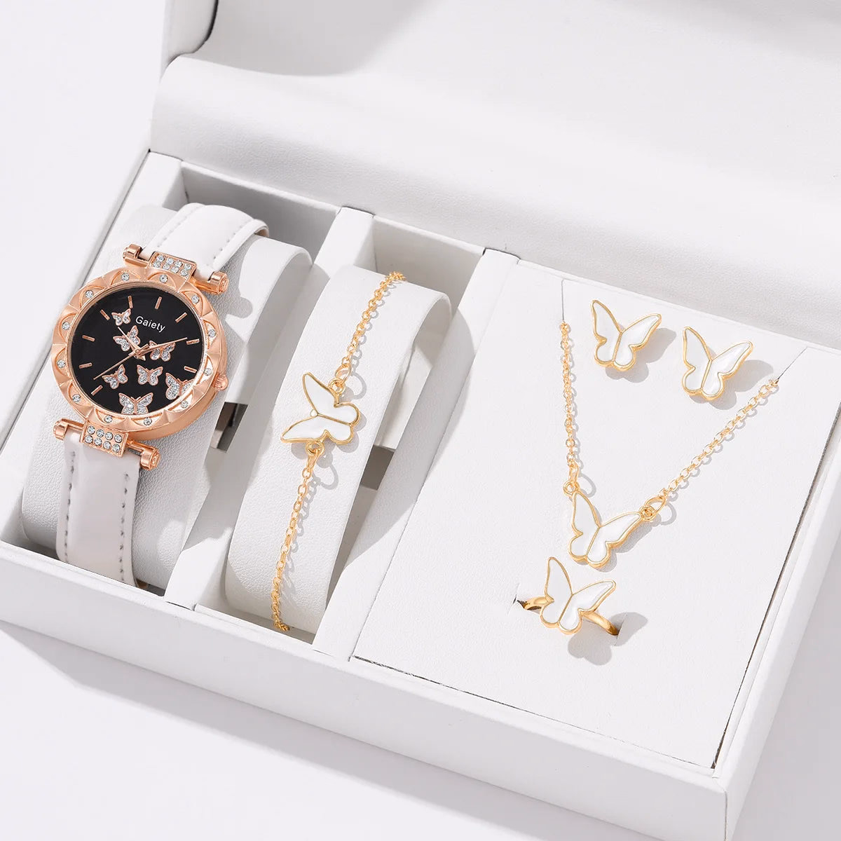 Women's Luxury Watch & Jewelry Set - 6pc Butterfly Design — image 11