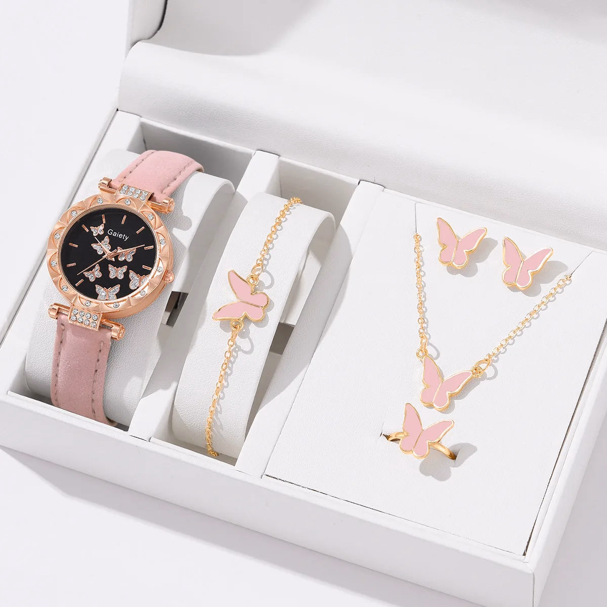 Women's Luxury Watch & Jewelry Set - 6pc Butterfly Design — image 9