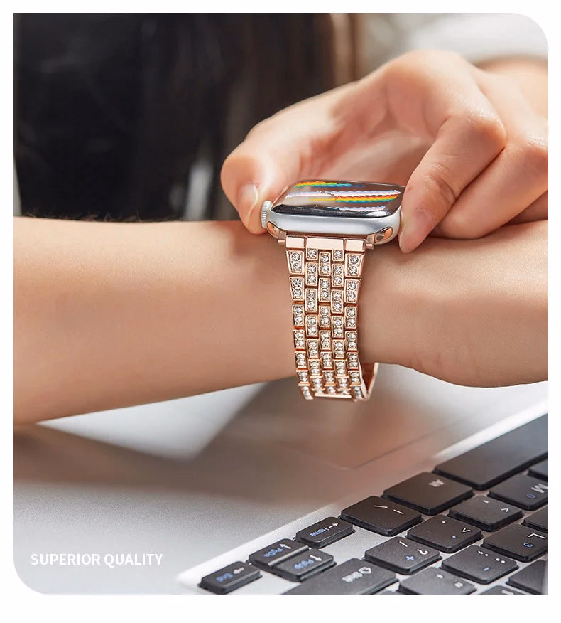 Women's Diamond Chain Watch Band for Apple Watch 40-45mm Series 6-8 — image 3