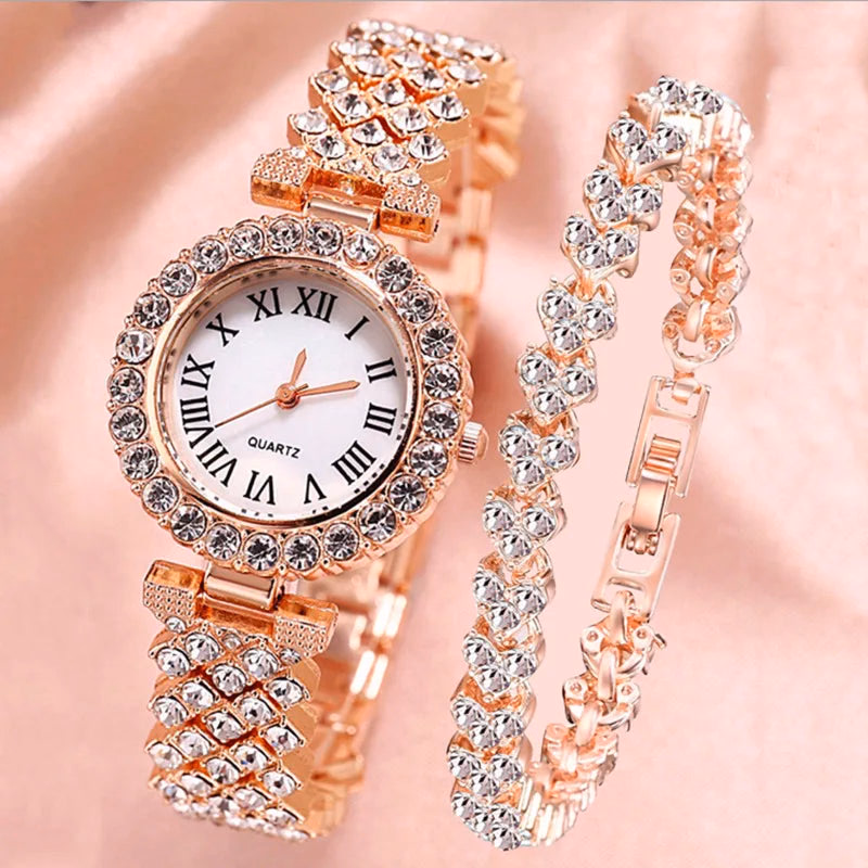 Luxury Crystal Rose Gold Women's Watch Gift Set — image 10