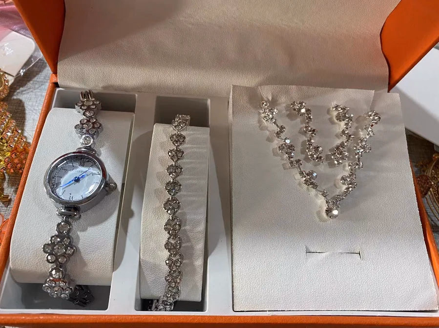 Elegant Women's Watch & Jewelry Set with Necklace, Bracelet, Earrings — image 13