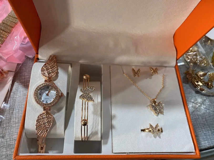 Elegant Women's Watch & Jewelry Set with Necklace, Bracelet, Earrings — image 11