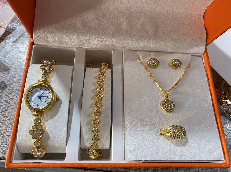 Elegant Women's Watch & Jewelry Set with Necklace, Bracelet, Earrings — image 16