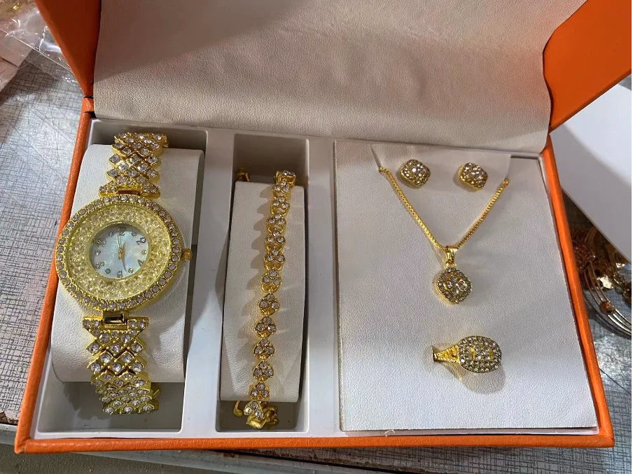 Elegant Women's Watch & Jewelry Set with Necklace, Bracelet, Earrings — image 12
