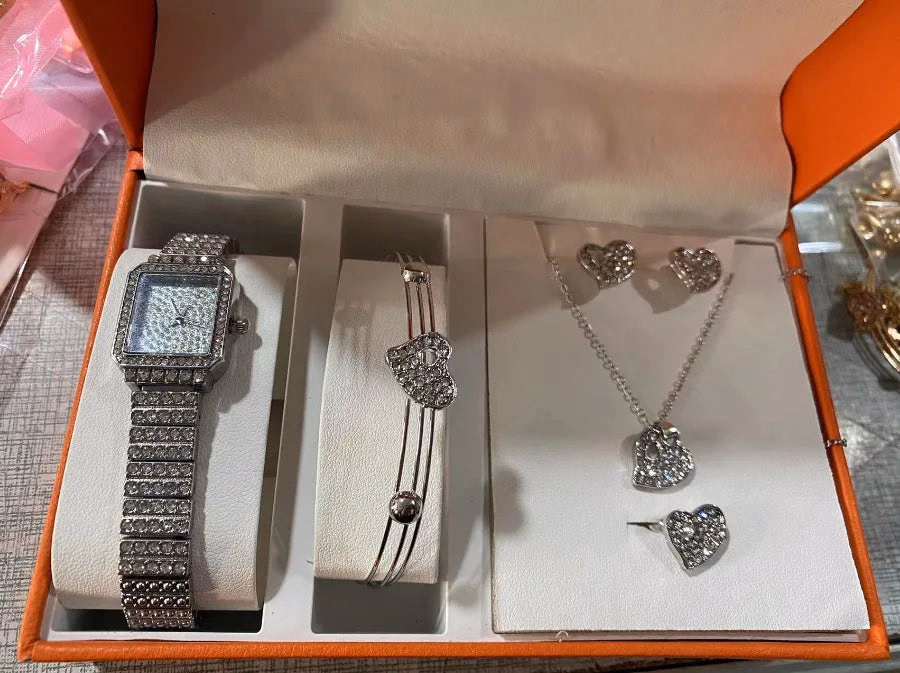 Elegant Women's Watch & Jewelry Set with Necklace, Bracelet, Earrings — image 10