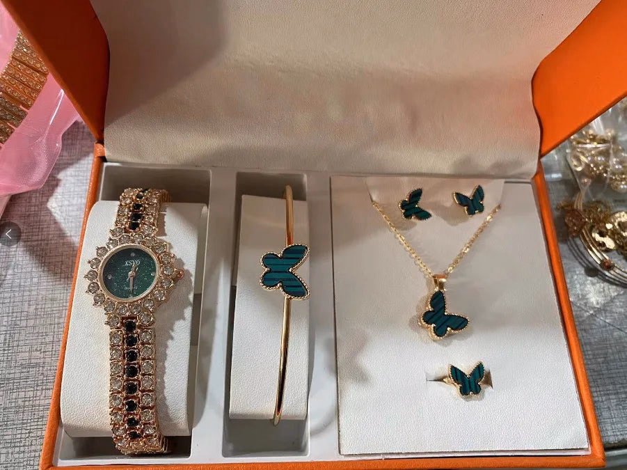 Elegant Women's Watch & Jewelry Set with Necklace, Bracelet, Earrings — image 9