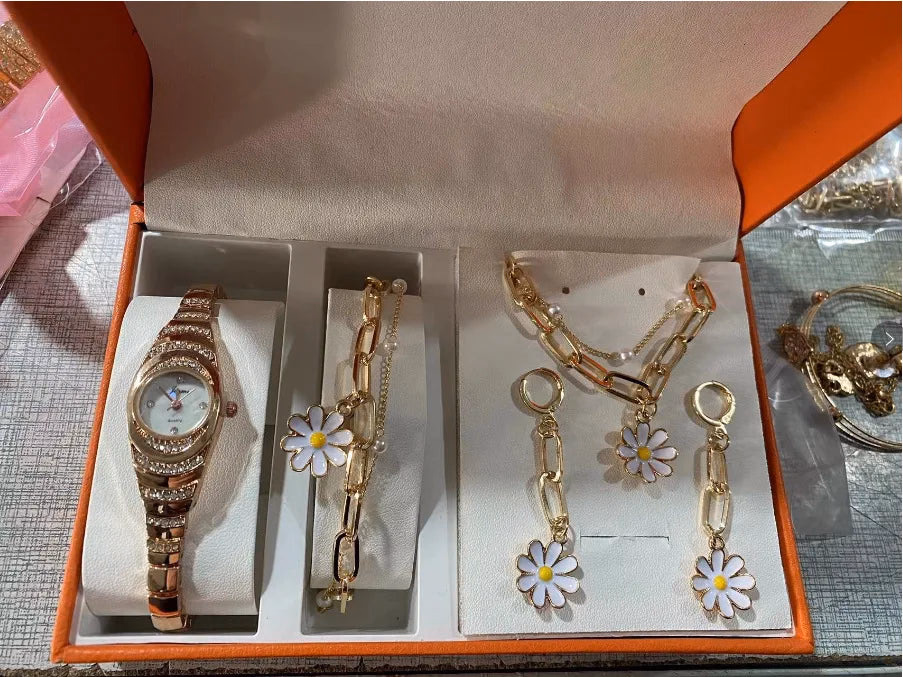 Elegant Women's Watch & Jewelry Set with Necklace, Bracelet, Earrings — image 6