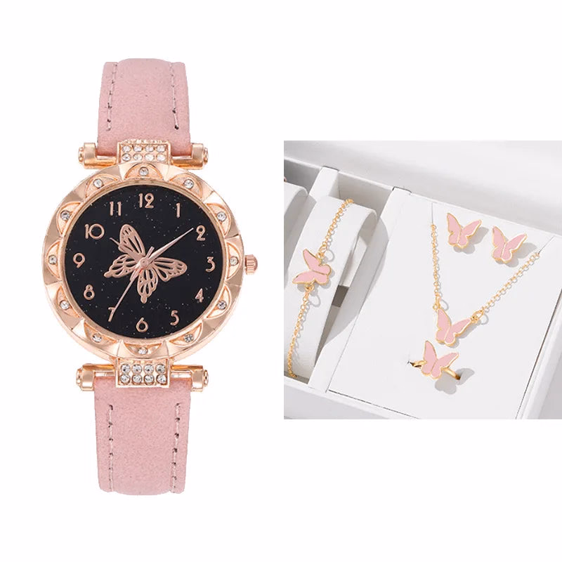 Women's Butterfly Quartz Watch with Lotus Shell — image 4