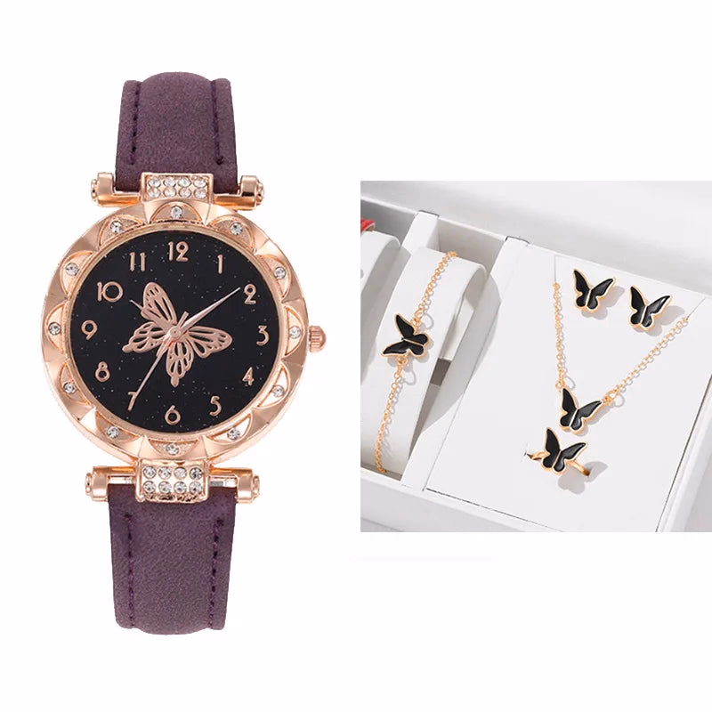 Women's Butterfly Quartz Watch with Lotus Shell — image 10