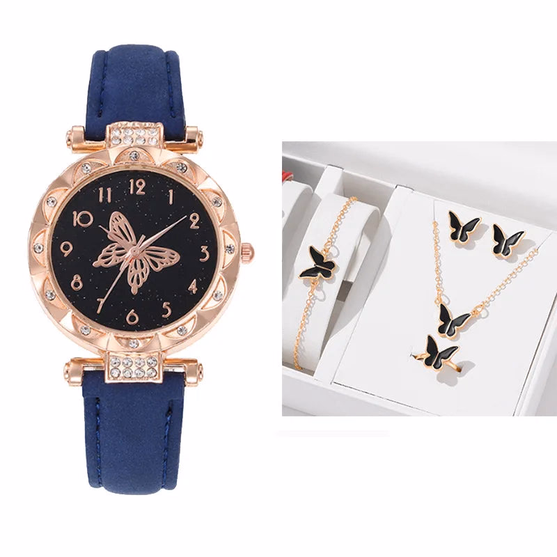 Women's Butterfly Quartz Watch with Lotus Shell — image 3