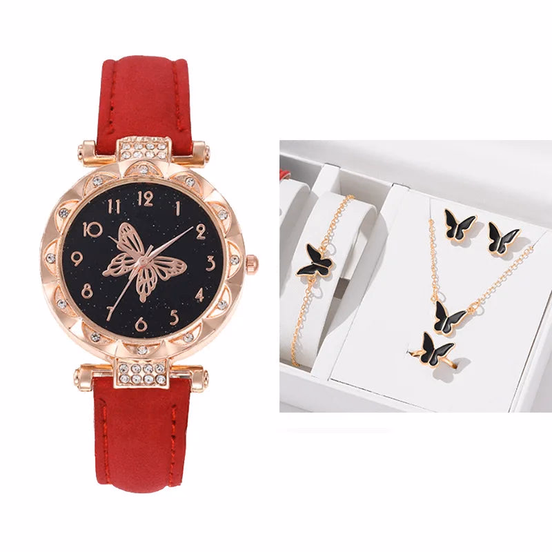 Women's Butterfly Quartz Watch with Lotus Shell — image 2