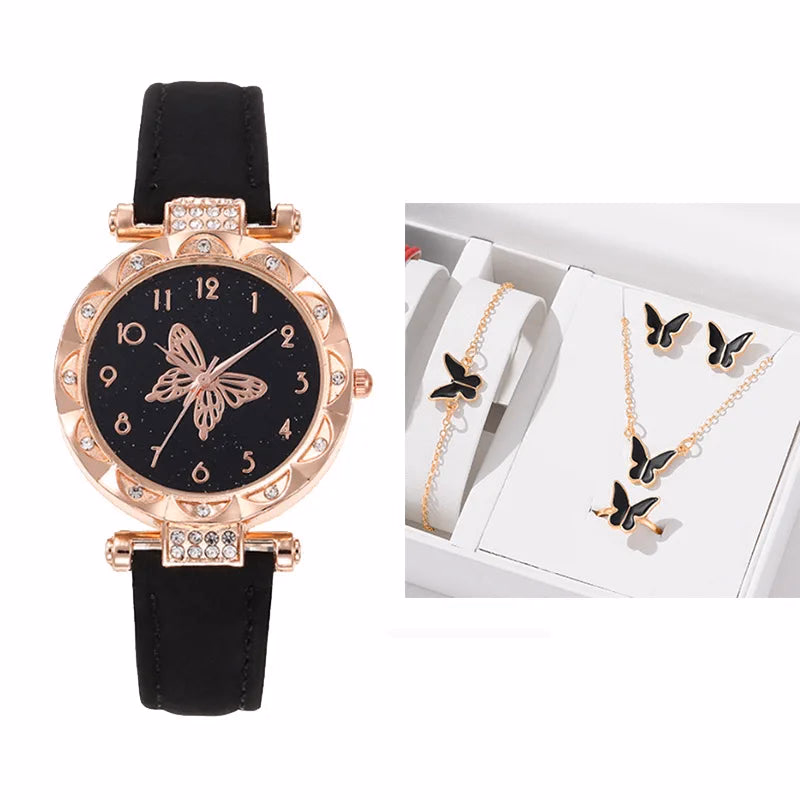 Women's Butterfly Quartz Watch with Lotus Shell — image 7