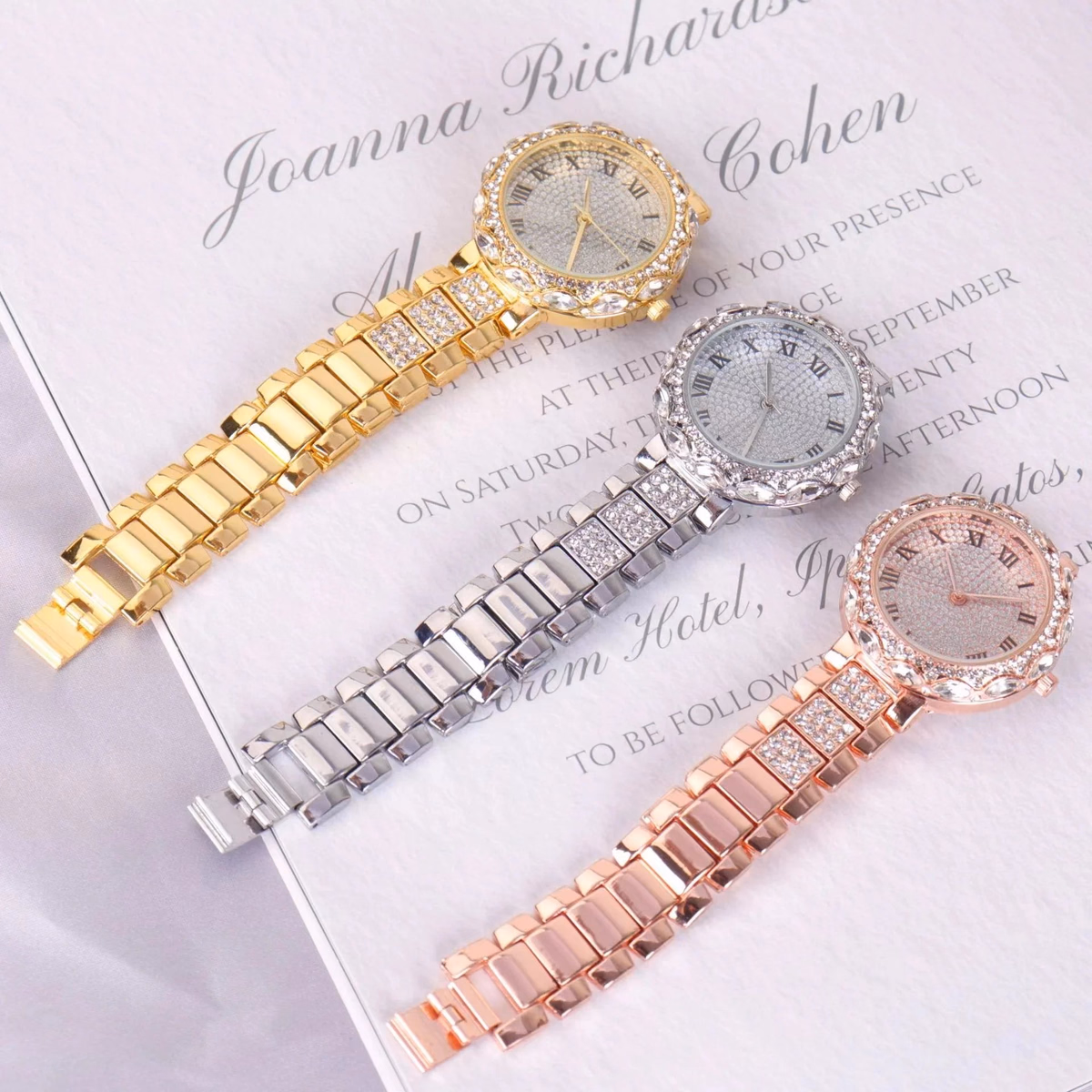 Gypsophila Diamond Quartz Watch with Roman Numerals — image 5