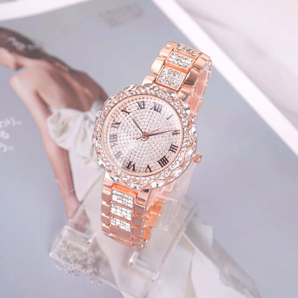 Gypsophila Diamond Quartz Watch with Roman Numerals — image 2