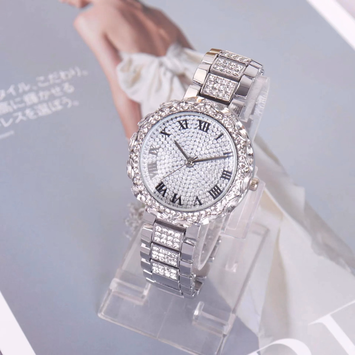 Gypsophila Diamond Quartz Watch with Roman Numerals — image 3
