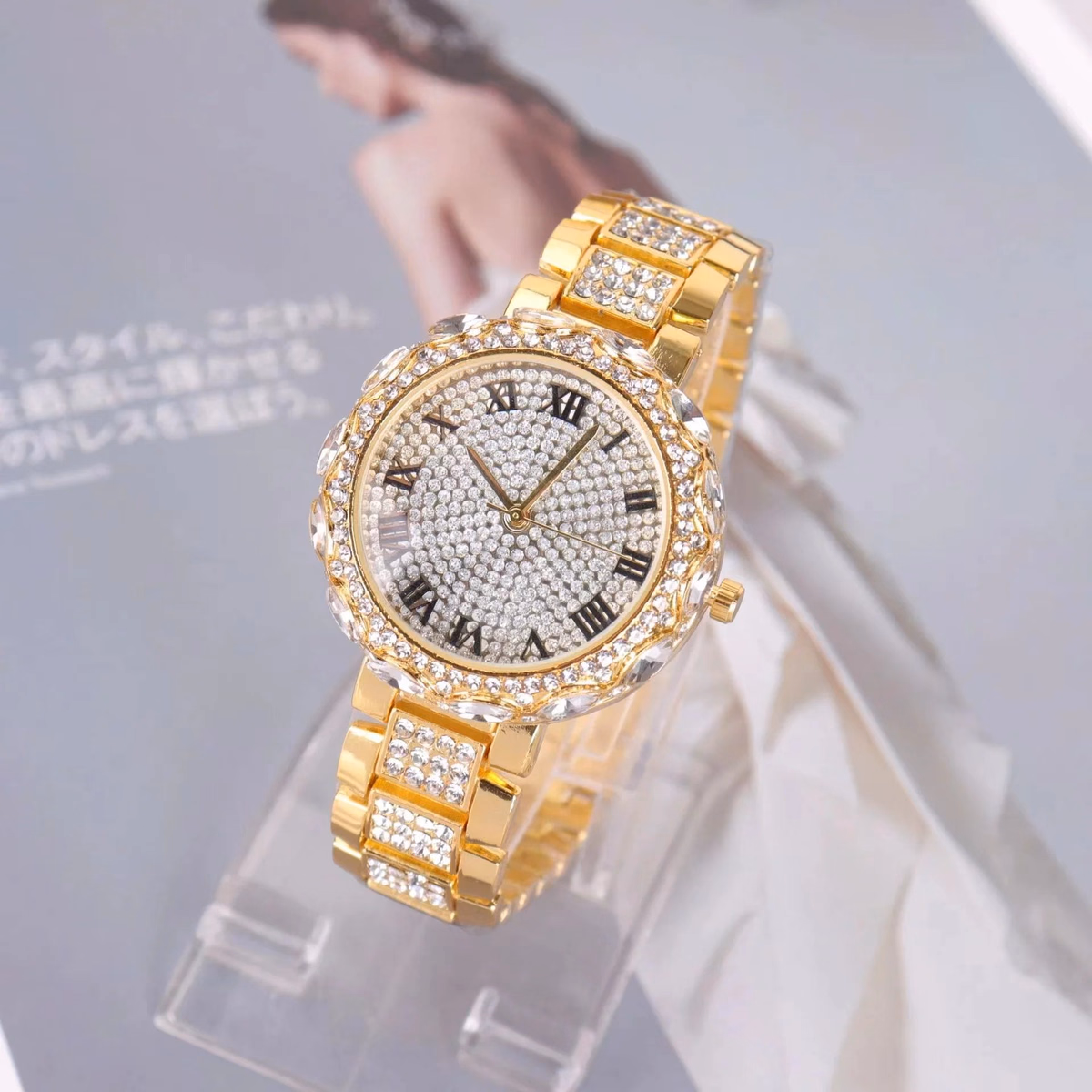 Gypsophila Diamond Quartz Watch with Roman Numerals — image 4