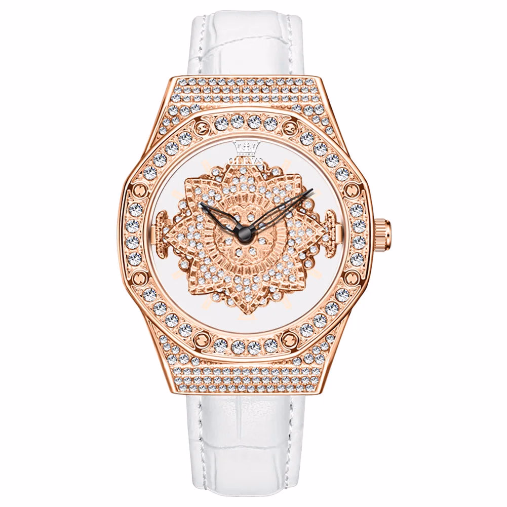 OLEVS Women's Luxury Luminous Quartz Watch with Leather Strap — image 10